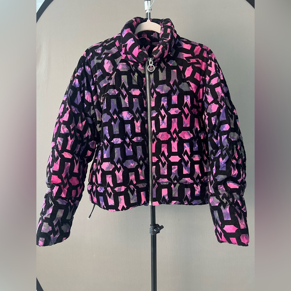 Topshop Pink and Purple Puffer Jacket Quilted Cropped